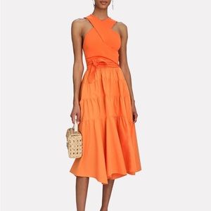 Derek Lam 10 Crosby Alivia Mixed Media Racerback Dress